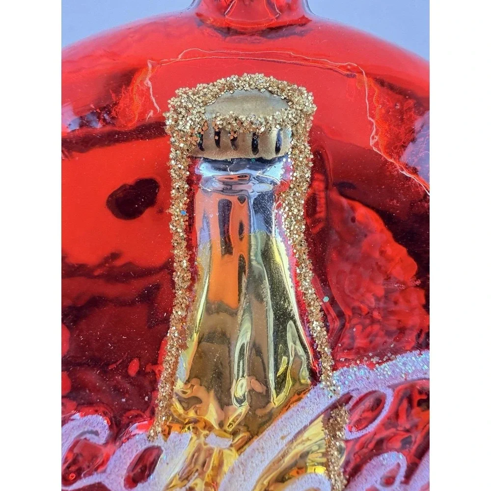 Polonaise Coca Cola Coke Bottle Blown Glass Christmas‎ Ornament Kurt Adler Red